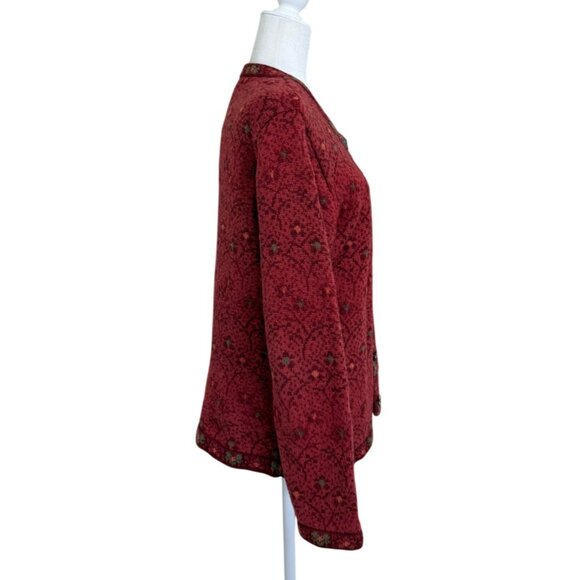 Nomadic Traders Womens Cardigan Red Button-Up Sweater Ramie Cotton Size L - Picture 5 of 8